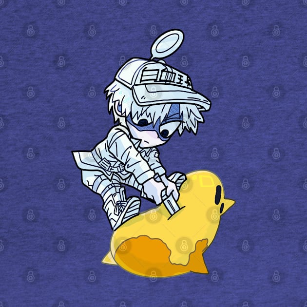 HATARAKU SAIBO ! CELLS AT WORK WHITE BLOOD CELL CHIBI KILLING POLLEN by Angsty-angst